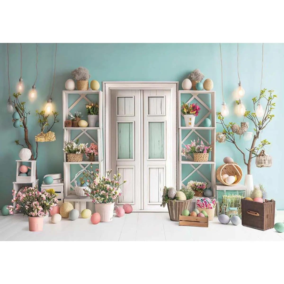 

Allenjoy Easter White Door Backdrop