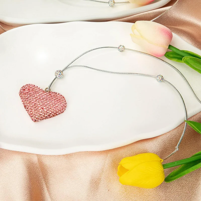 อุปกรณ์เสริมกระจกมองหลังสาวๆรถผู้หญิงโบว์สีชมพู