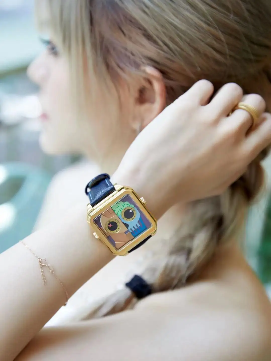 HappieWatch Couple Watches Band Wristwatches for Men And Women with Date Moon Phase Quartz Movement Stainless Steel Case