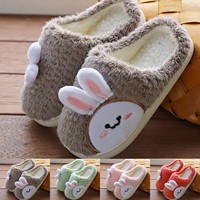 Cute Rabbit Slippers For Teen Girls Children'S Cotton Slippers Cute Cartoon Bunny Middle Children'S Slippers Girls Kids Shoes