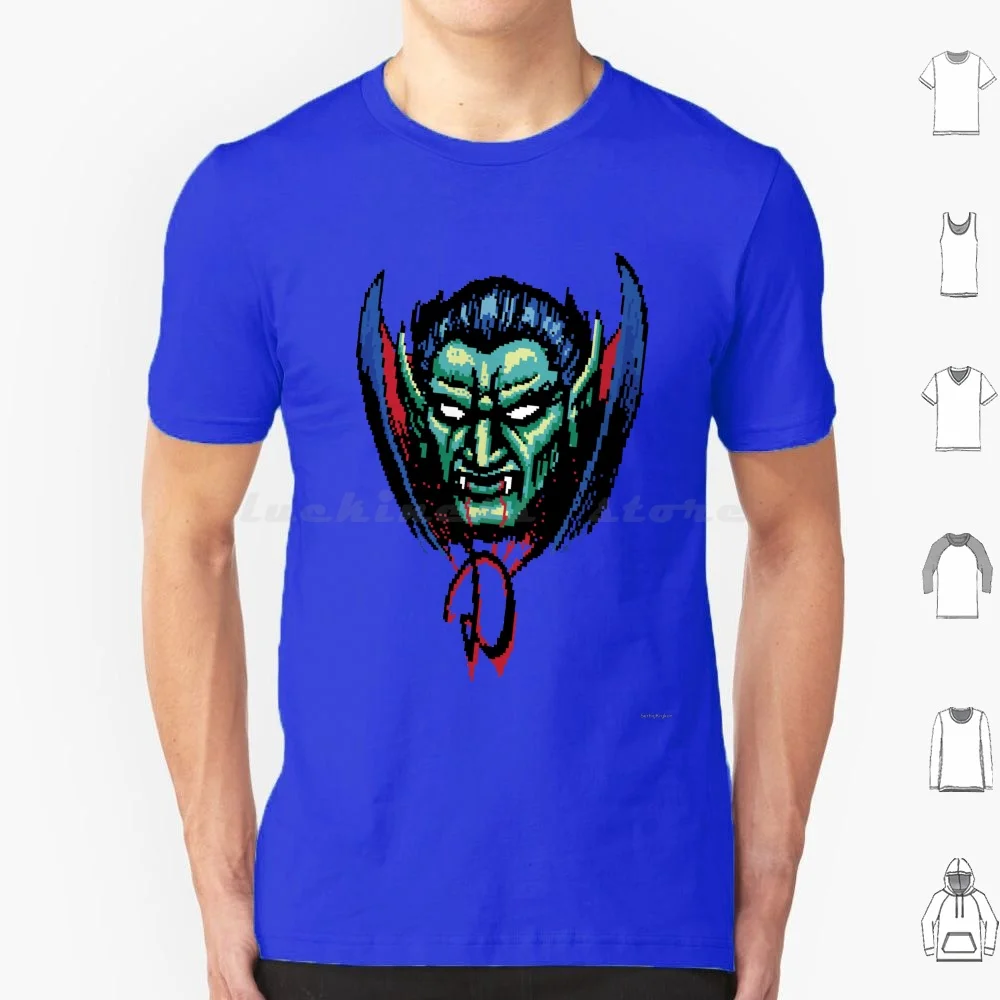 Camiseta Drácula talla grande 100% algodón Retro Pixel Vampiro Belmont Castle Vania