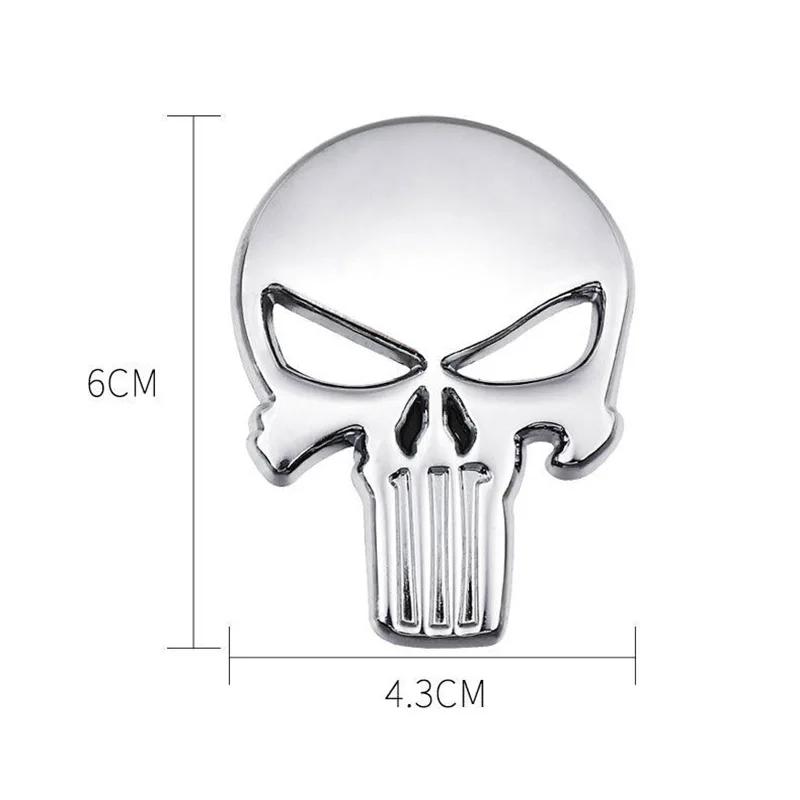 Calcomanías de Metal 3D con Logo de calavera para coche, insignia de emblema para reajustar el tanque de combustible, etiqueta embellecedora lateral