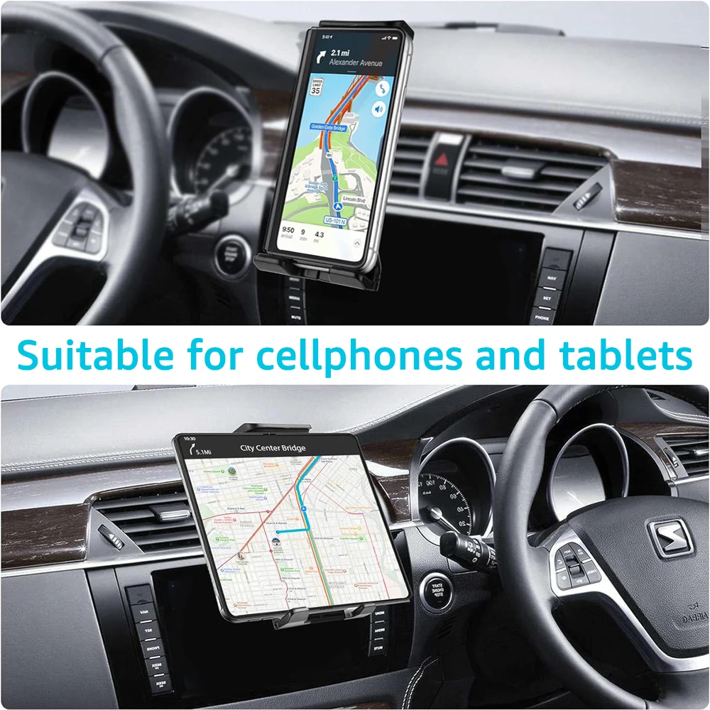 Universal 4-12 inch Tablet Holder Car Air Vent Tablet Mobile Phone Mount Stand GPS Brackets 360° Rotatable for iPad Samsung Pad