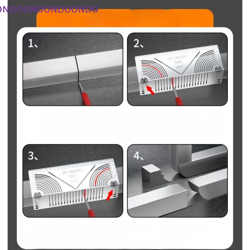 90° Steel Angle Arc Marking Tool 20-65mm Adjustable Dual-Purpose Linear Gauge for Precision Wood Scribing Positioning Work