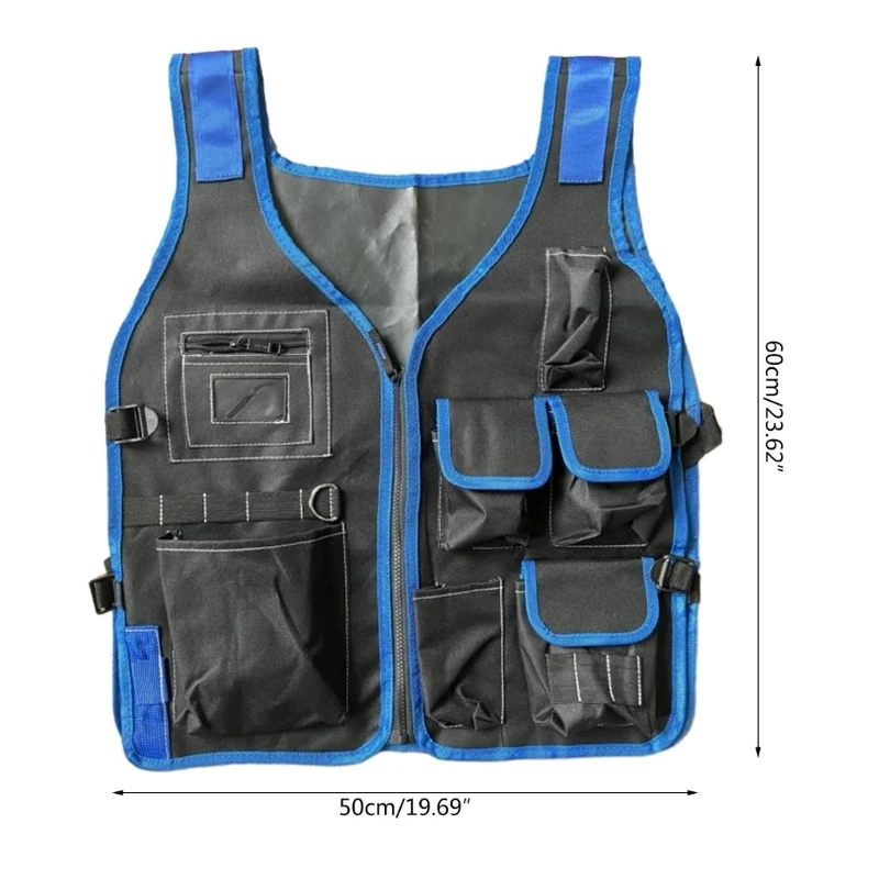 Multi functional Tool Vest Electrician Multi Pockets Hardware Tool Storage Bag Adjustable Electrician Work Vest Work Vest