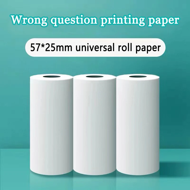 Rollos de papel autoadhesivo térmico para Mini impresora, adhesivo de 57x25MM, impresión instantánea, cámara de niños, reemplazo de papel fotográfico