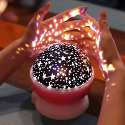 Star Projector Night Light Starry Moon LED Lamp For Playroom Home Theater Room Home Decor Kids Children Party Birthday Gift