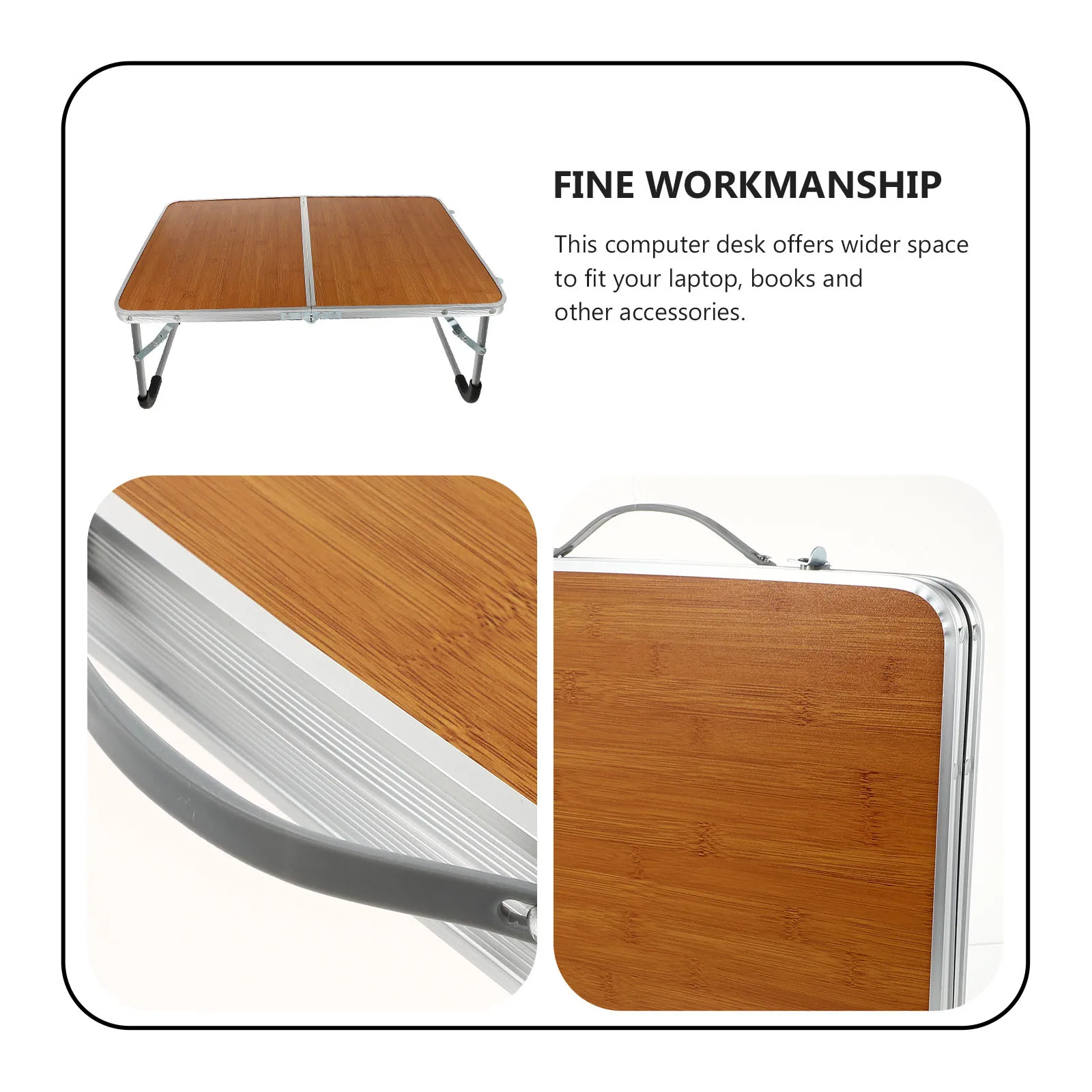 

1Pcs Aluminum Alloy Foldable Bed Computer Desk Durable Stable Small Folding Laptop Table Foldable Bed Desk Writing Table