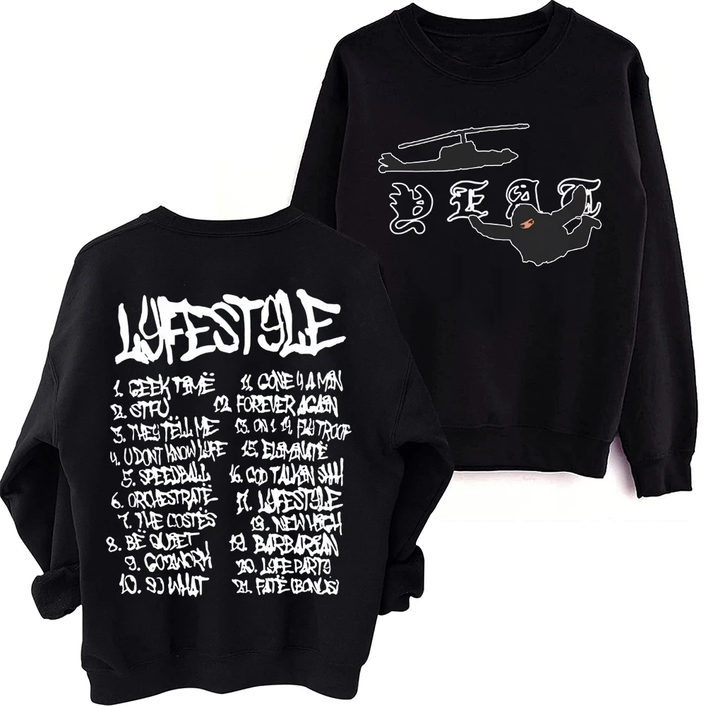 Yeat Lyfestyle Sweatshirt Harajuku Round Neck Long Sleeve Oversized Popular Music Hoodie Fans Gift