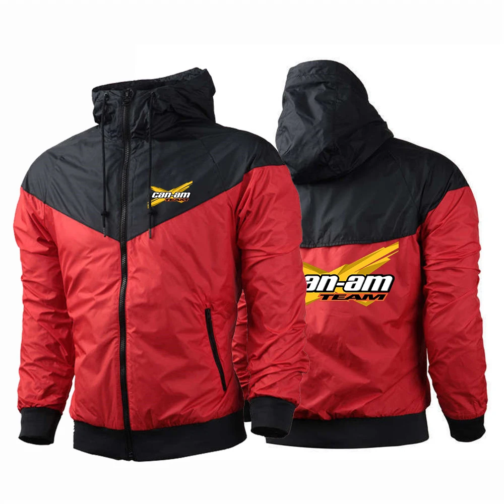 CAN-AM BRP-Sports Hoodie للرجال ، سترة واقية من الرياح هاراجاكو ، قمم بغطاء رأس بخمسة ألوان ، طباعة بسحاب ، الربيع والخريف ، جديد ، توي
