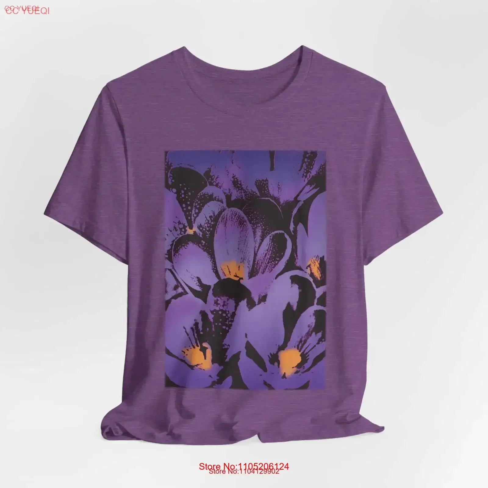 

Purple Crocus shirt Flowers T Floral Unique for her Vintage Style vintage Washed Comfortable Versatile designer clothes