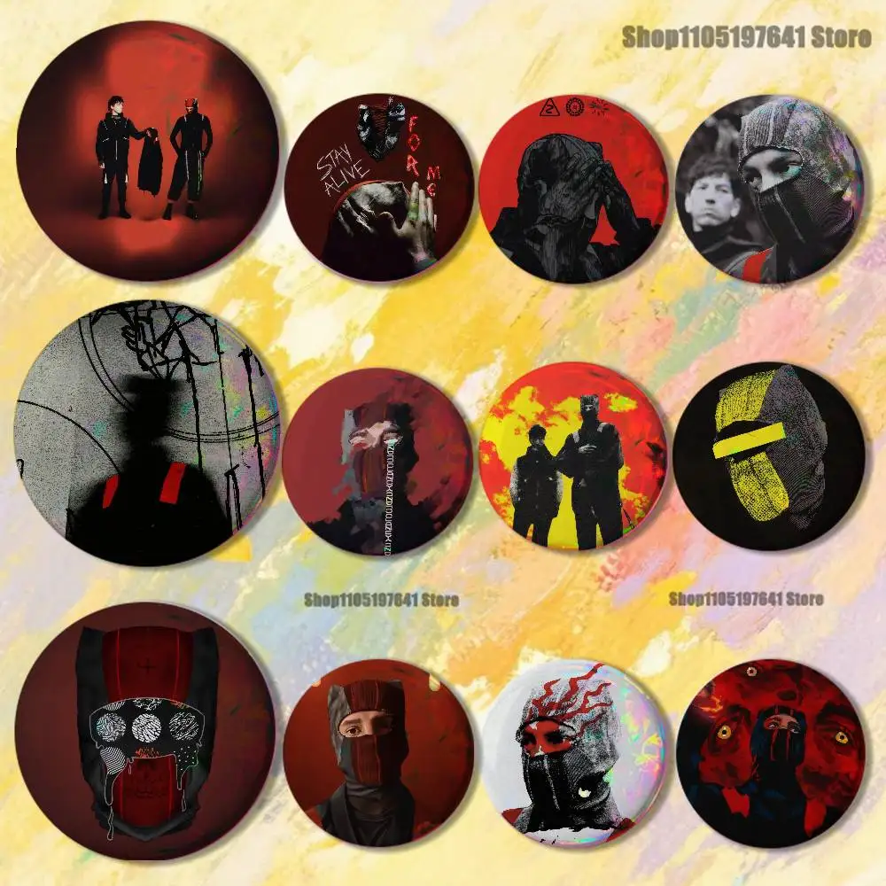 

C-Clancy T-Twentys One P-Pilots Badges Button Round Creative Pin Brooch Badge Bag Decor Accessories Fans Collect Friends Gifts