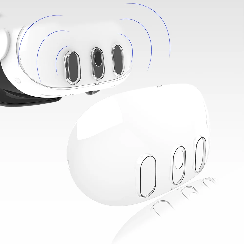 غطاء أمامي شفاف لـ VR ، غلاف مضاد للصدمات ، ملحقات نظارات الواقع الافتراضي ، حافظة واقية لـ Meta Quest 3 VR