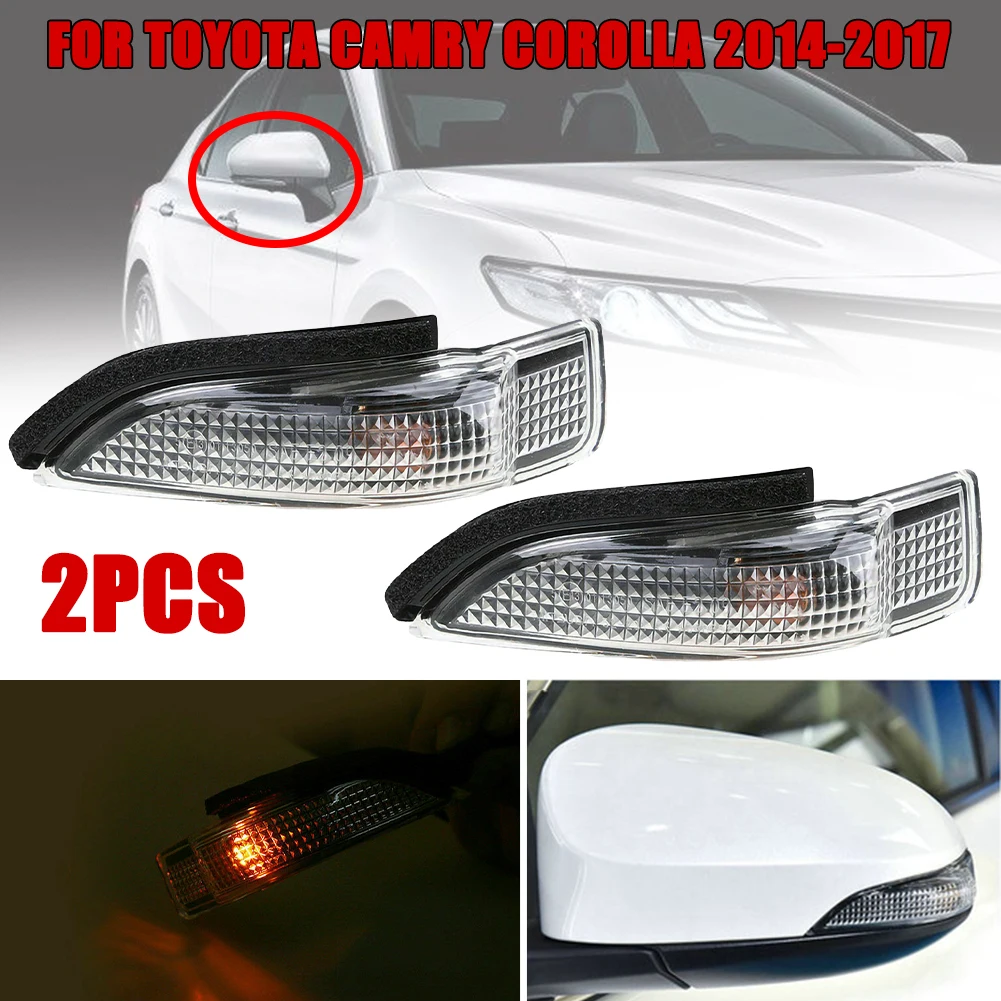 Vehicle Car 1 Pair Left/Right Side Is Co-pilot Mirror Indicator Turn Signal Light Lamp Bulb For Toyota Camry Corolla 2014-2018