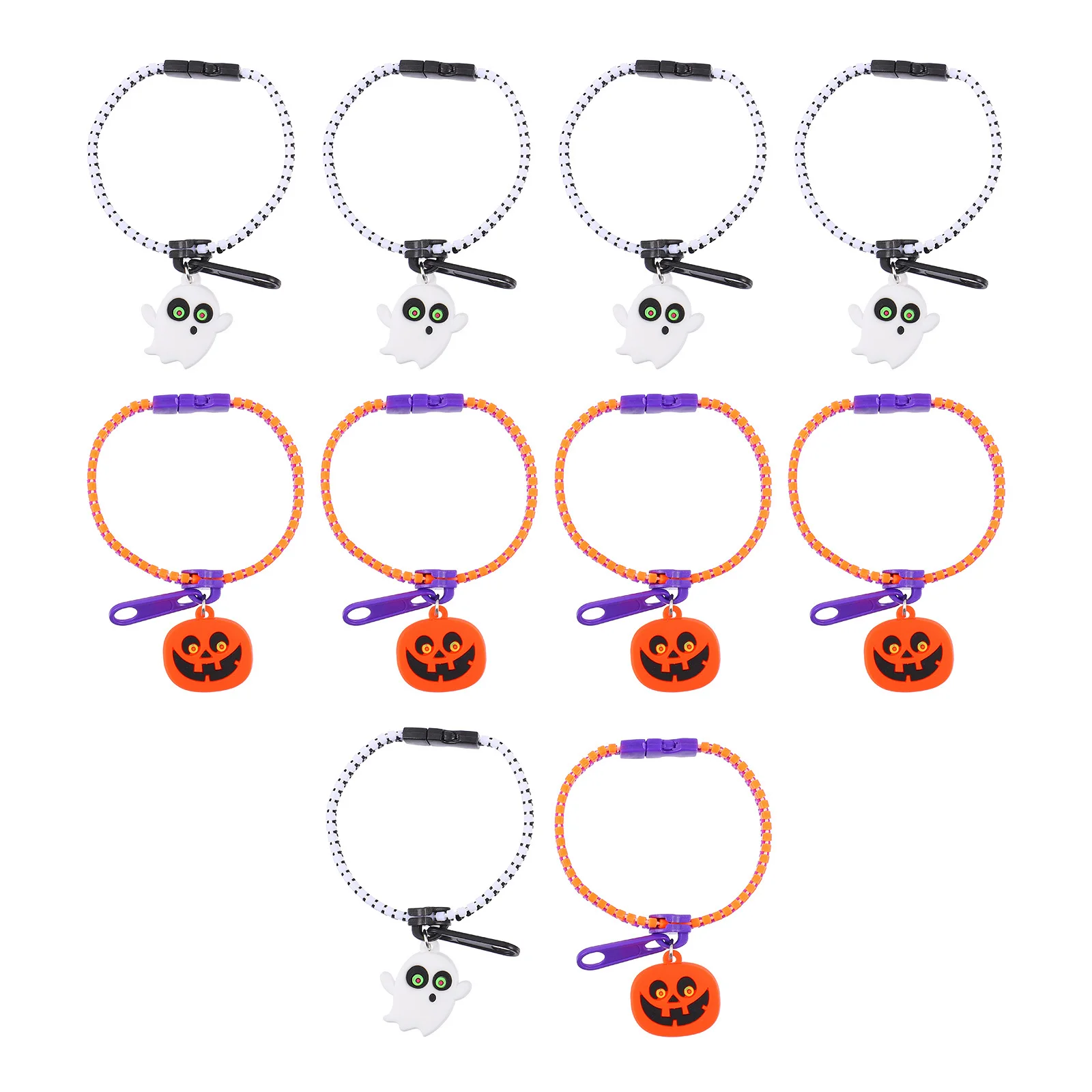 10 قطع هالوين زيبر البلاستيك سوار الإسورة الاطفال الإجهاد الحسي الإغاثة المضادة للقلق حزب صالح سستة سوار