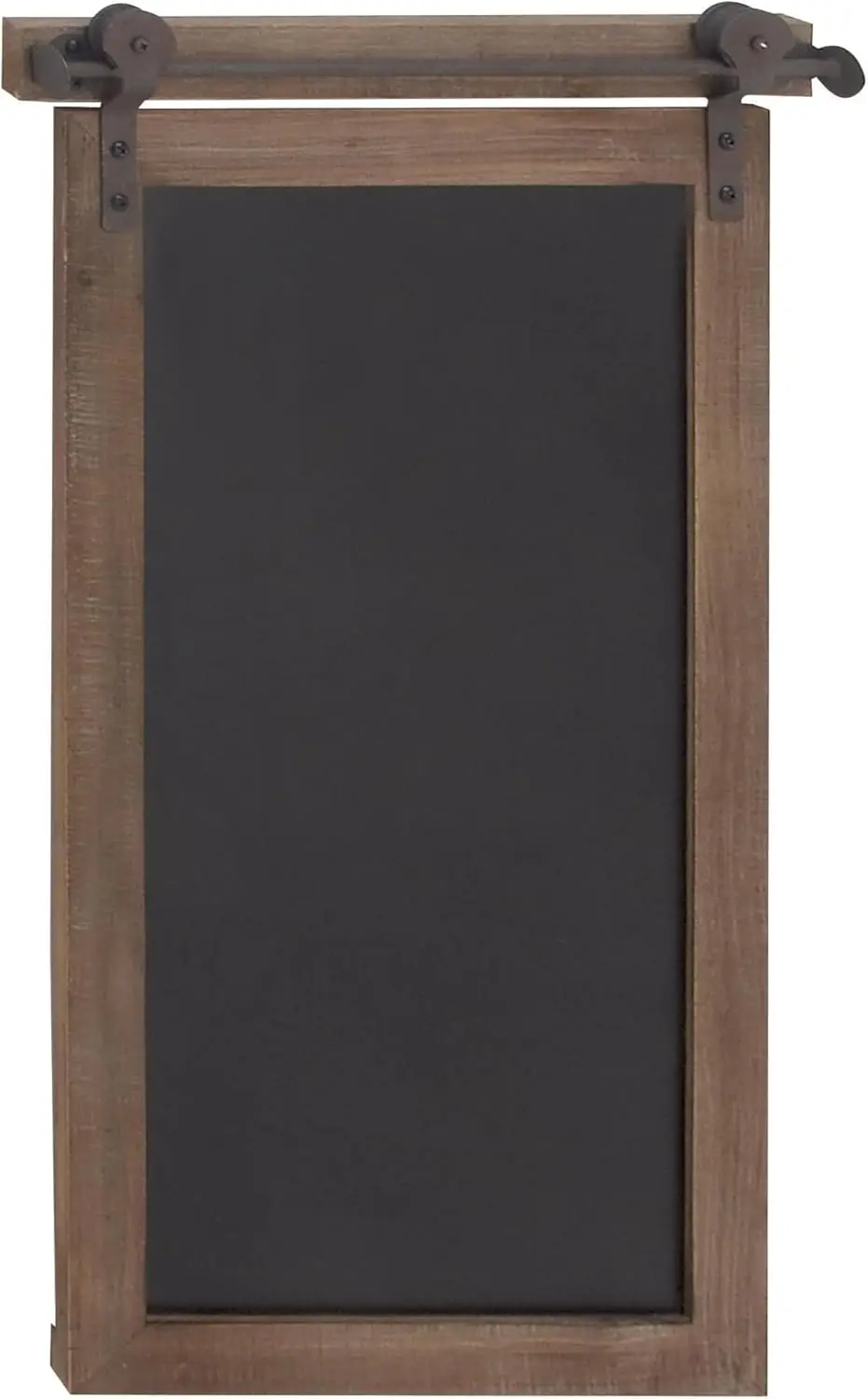 

Деревянная настенная скульптура в стиле амбарных дверей с меловой доской, декоративная табличка для дома, 16 x 2 x 28 дюймов, коричневая отделка
