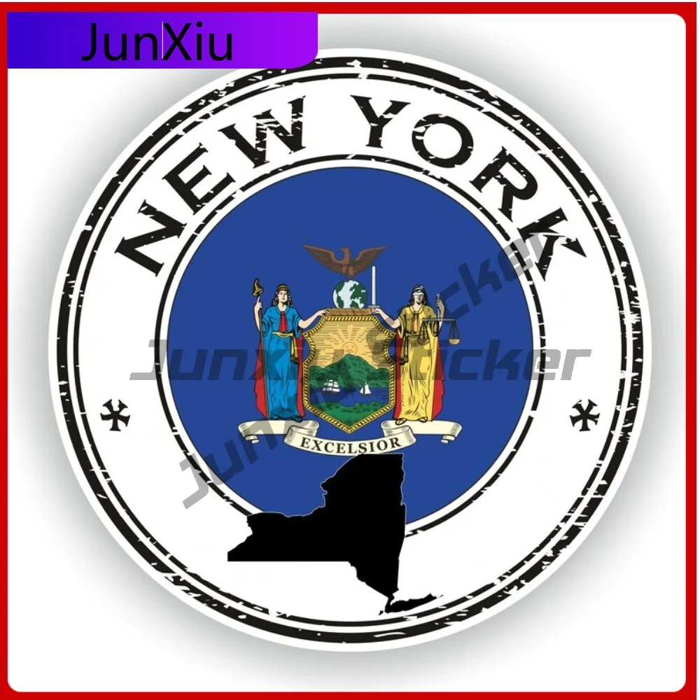 

New York Seal Round Flag Artistic Auto Exterior Detail Commonly Used On Bumpers Rear Windows And Trunks