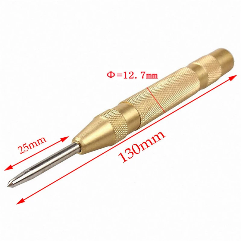 Automatic Center Pin Punch Spring Marking Holes Tool Wood Press Dent Marker Woodworking Tools For Center Punch Drill Bit