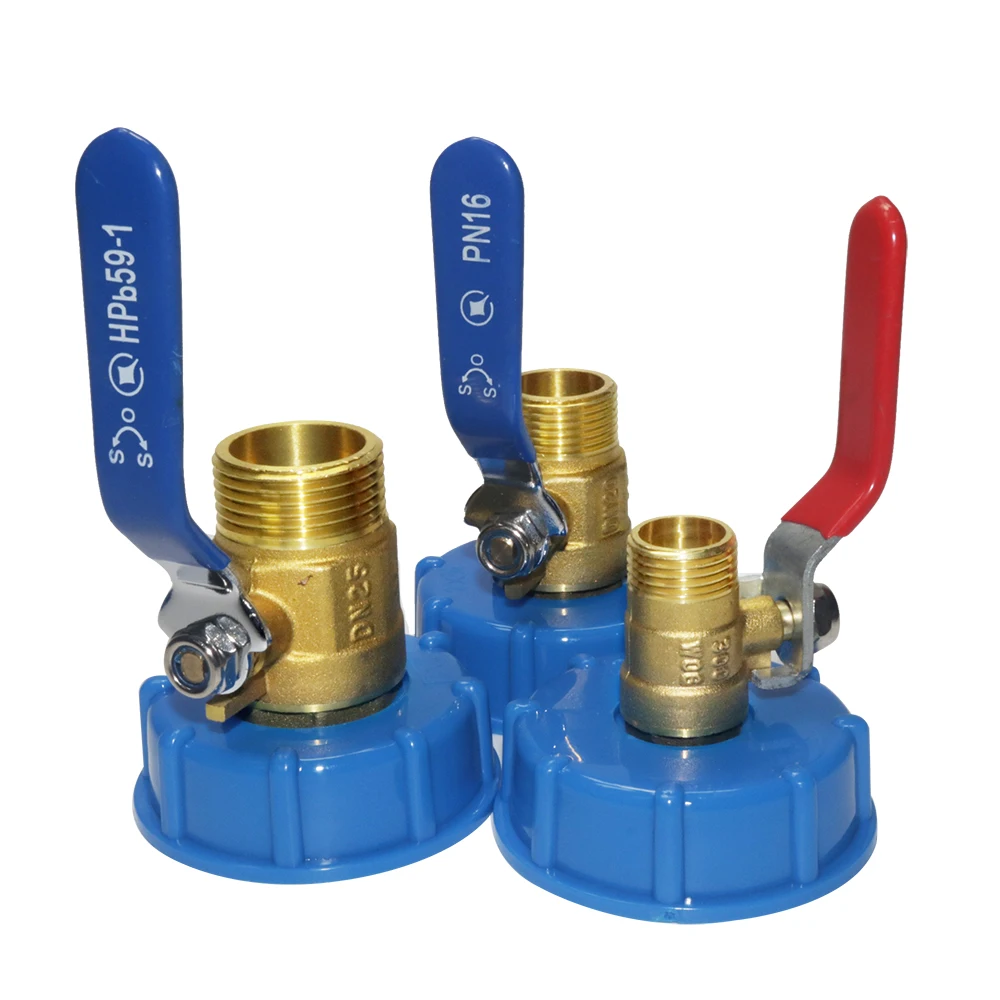 

G1'' 3/4'' 1/2'' IBC S60*6 2'' Адаптер резервуара для воды Набор медных шаровых кранов Разъем для садовой воды Ведро для дождевой воды Кран