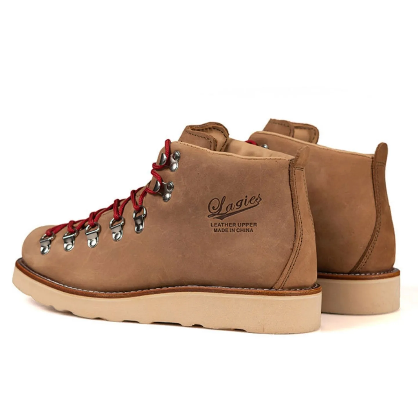 Vintage Men\'s Leather Ankle Boots – Retro Mountaineering Shoes, Genuine Leather, Lace-Up Outdoor & Casual Boots