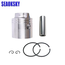 Boat Engine 6E0-11631-00-98 STD Piston Set & 6G1-11610-00 Ring for Yamaha 4HP 5HP, 50mm STD