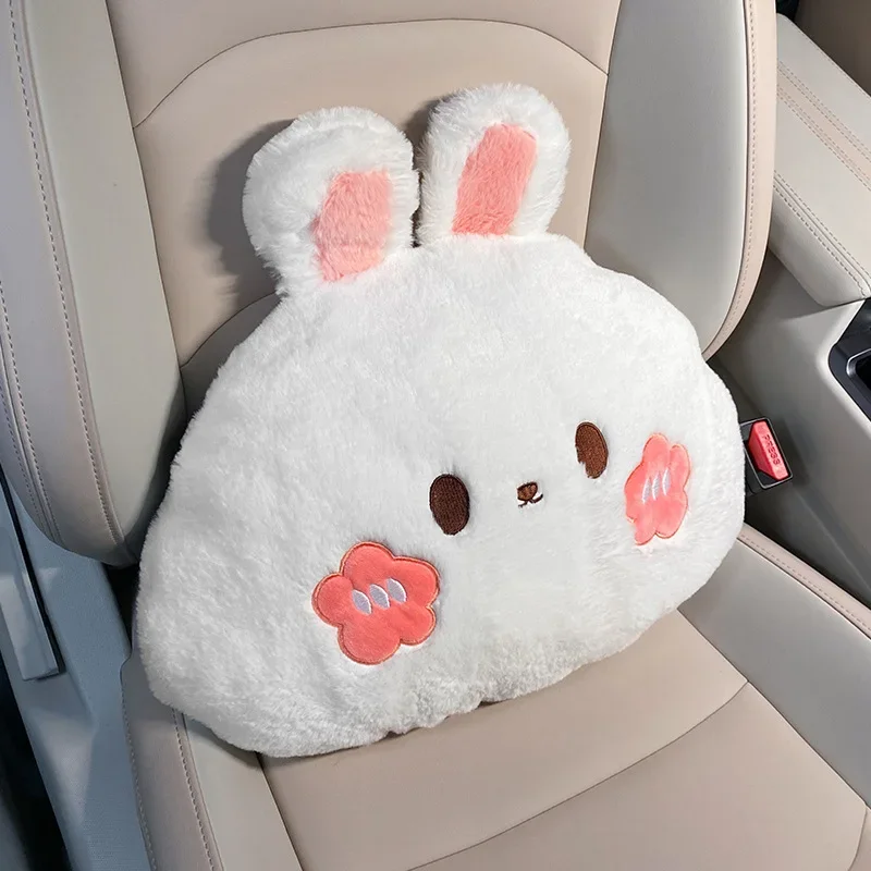 Cute Cartoon Car Seat Cushion Pad & Lumbar Support Comfortable Soft Auto Seat Cushion Cover Interior Decoration Car Accessories