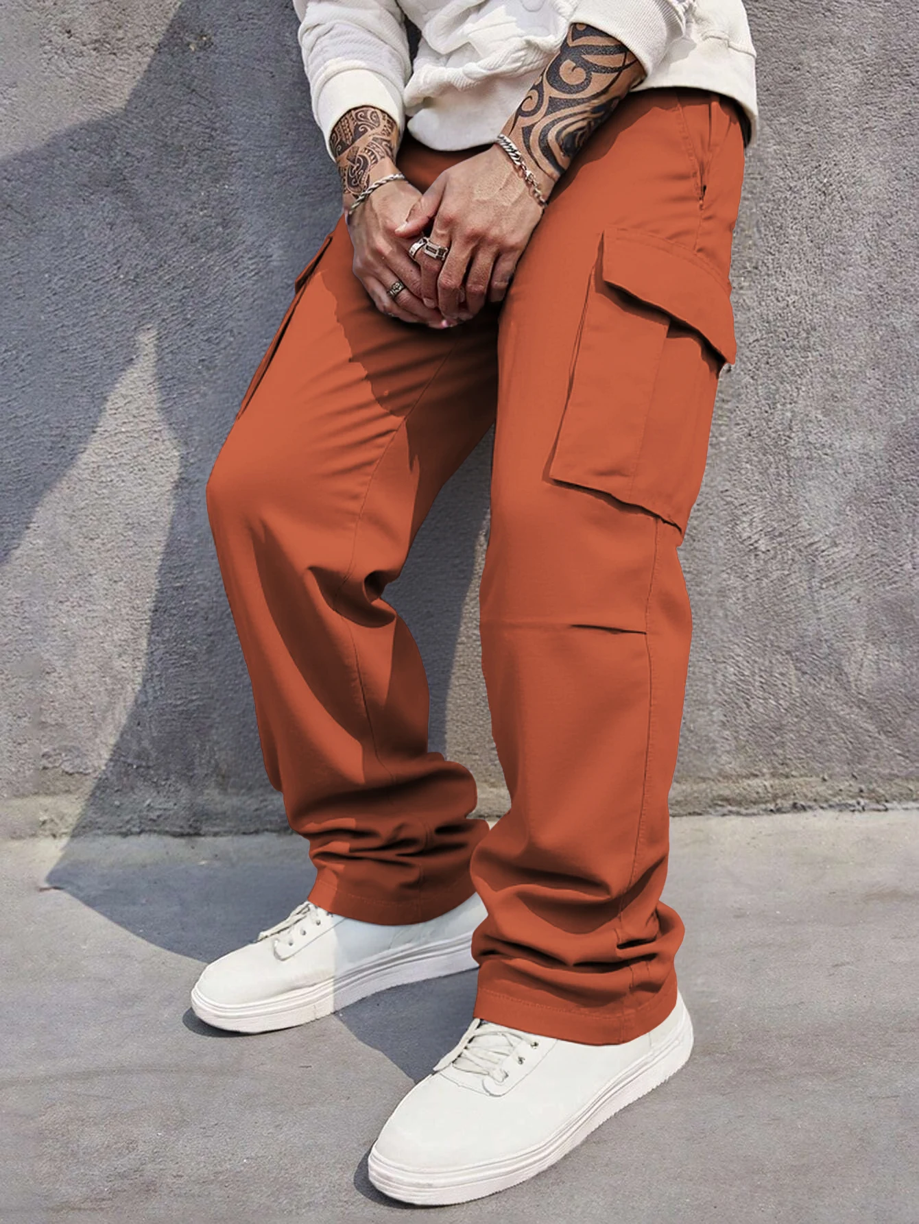 3D Pockets, Street-bombing Workwear, Trendy Functional Lacing, Loose-fitting Casual Pants, Men's Straight-cut Fashion