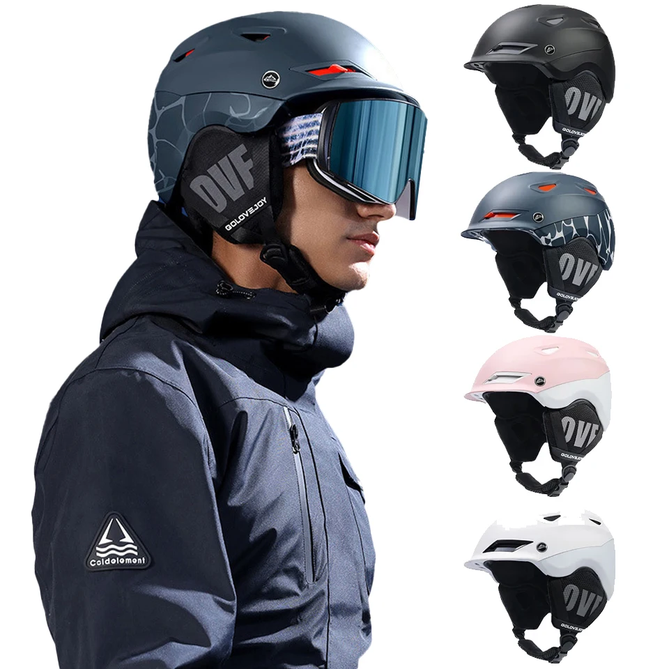 KoKossi Outdoor Sports Warm Ski Helmet Women Men Cycling Motorcycle Insulation Collision Protect Gear Double Board Skiing Equip