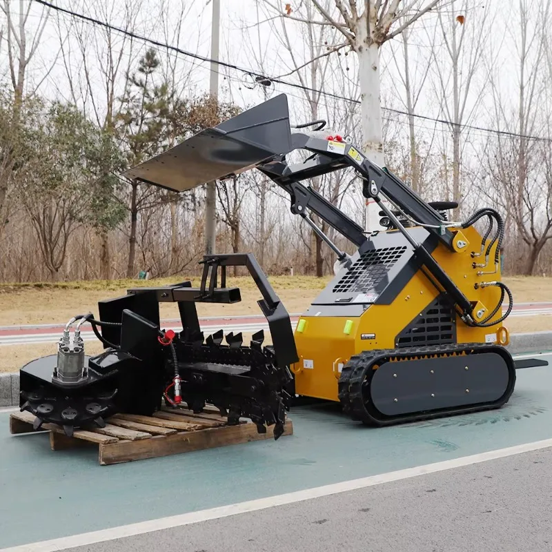Shipping Mini Skid Steer Crawler Earthmoving Machinery Skid Steer Loader with Optional Attachments