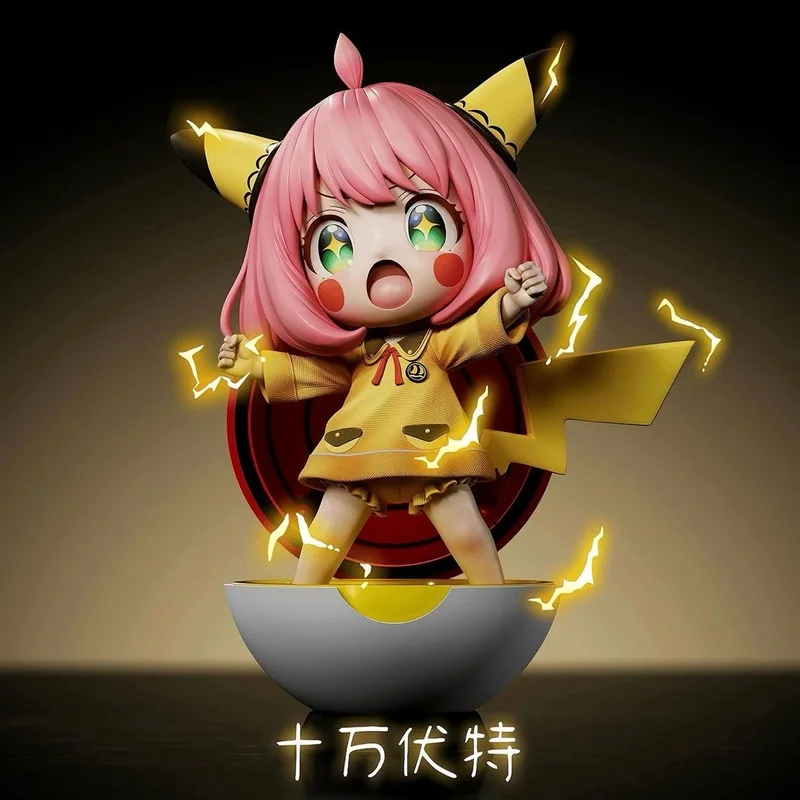 

16CM SPY FAMILY Anime Action Figure - Anya Cos Pikachu Model Statue Doll Toy for Kids Collection Attack on Titan Gift