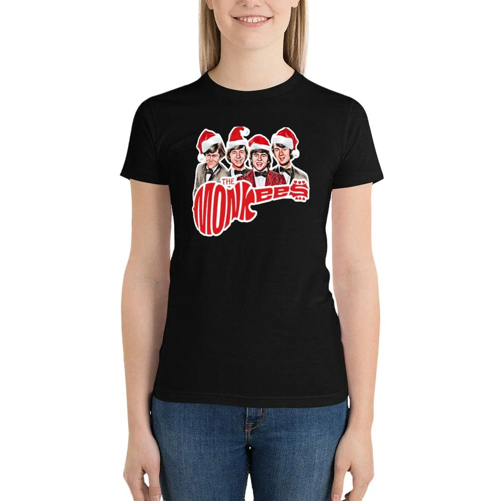 

Monkees Christmas T-Shirt cute tops tees lady clothes Woman clothes