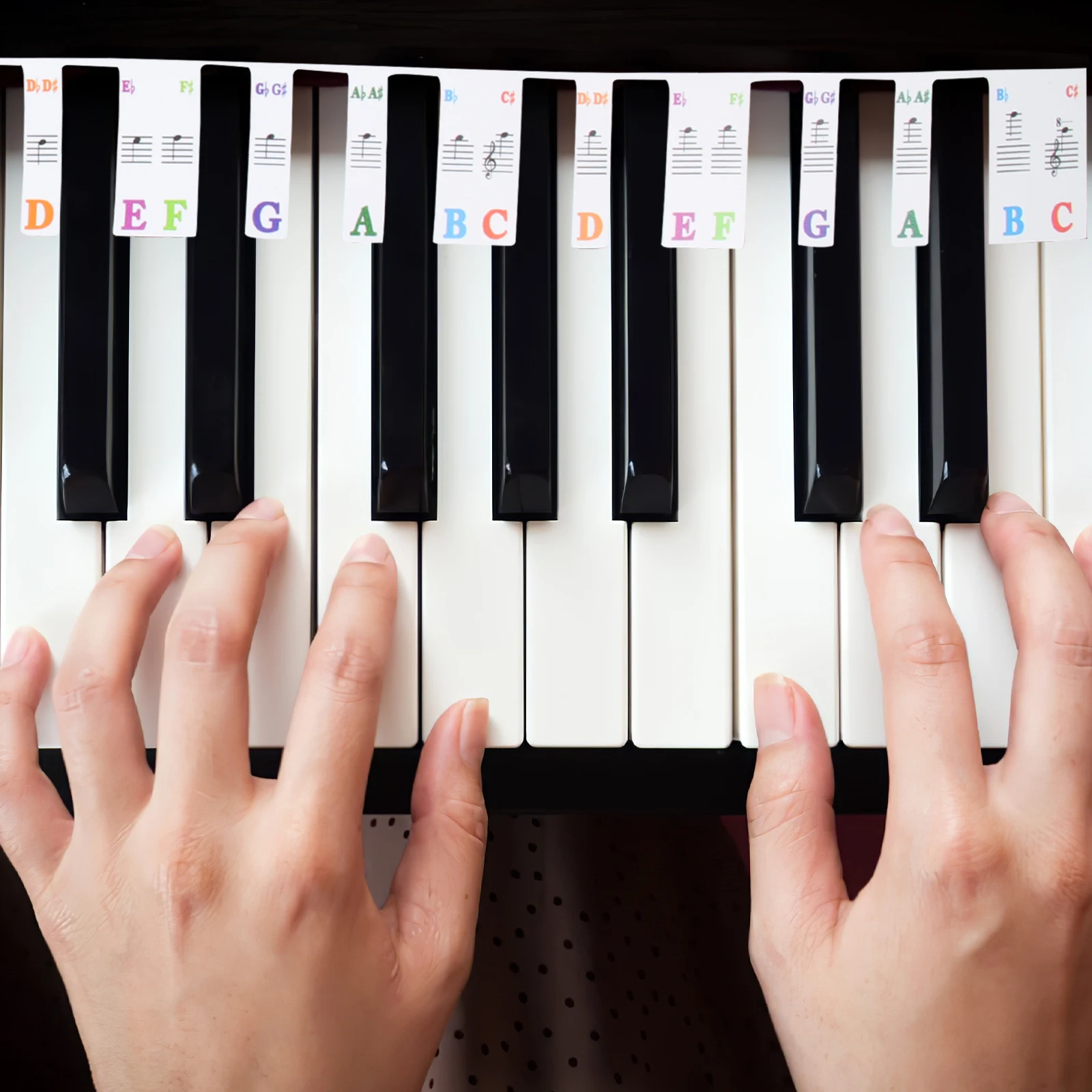 88 Keys Keyboard Strips Non-Sticking Reusable Learning Accessories Durable Wear-Resistant Anti-Sweat Key Strips With Storage