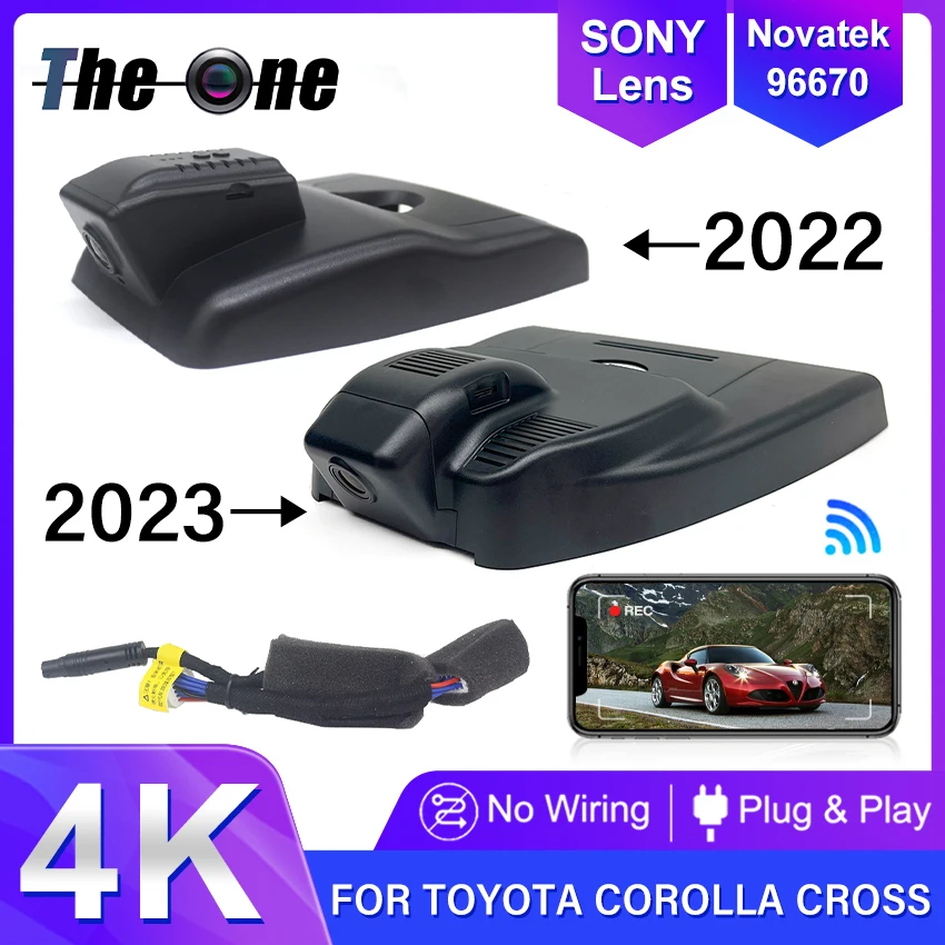 

Видеорегистратор автомобильный 4K, Wi-Fi, для Toyota Corolla Cross 2022 2023