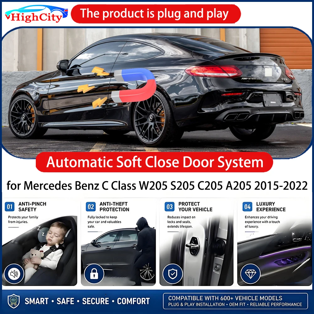 Power Soft Close Door for Mercedes Benz C Class W205 S205 C205 A205 2015-2022 Electric Suction Automatic Door Closing System