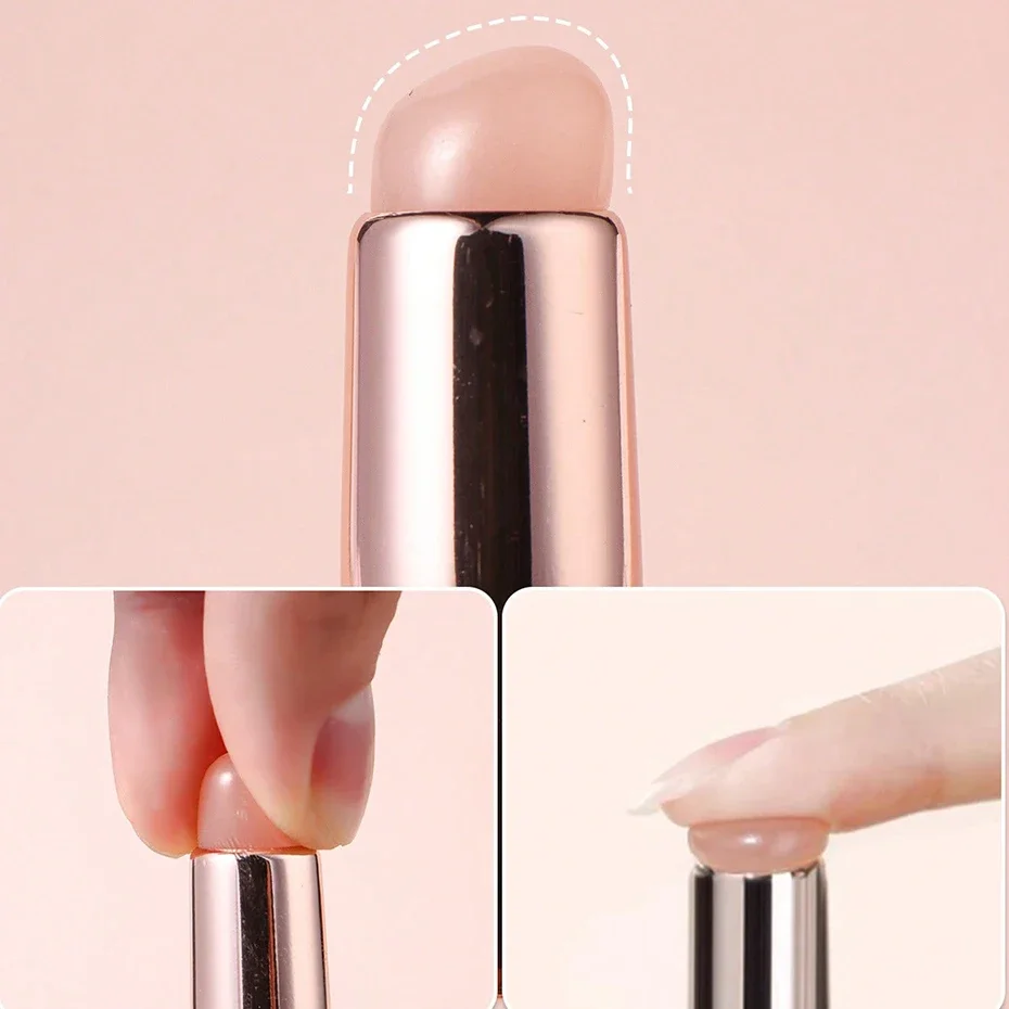 Powder Pigment Applying Manicure Tool Gradient Effect Nail Art Silicone Brush Reusable Mirror  Nail Arts Silicone Applicator