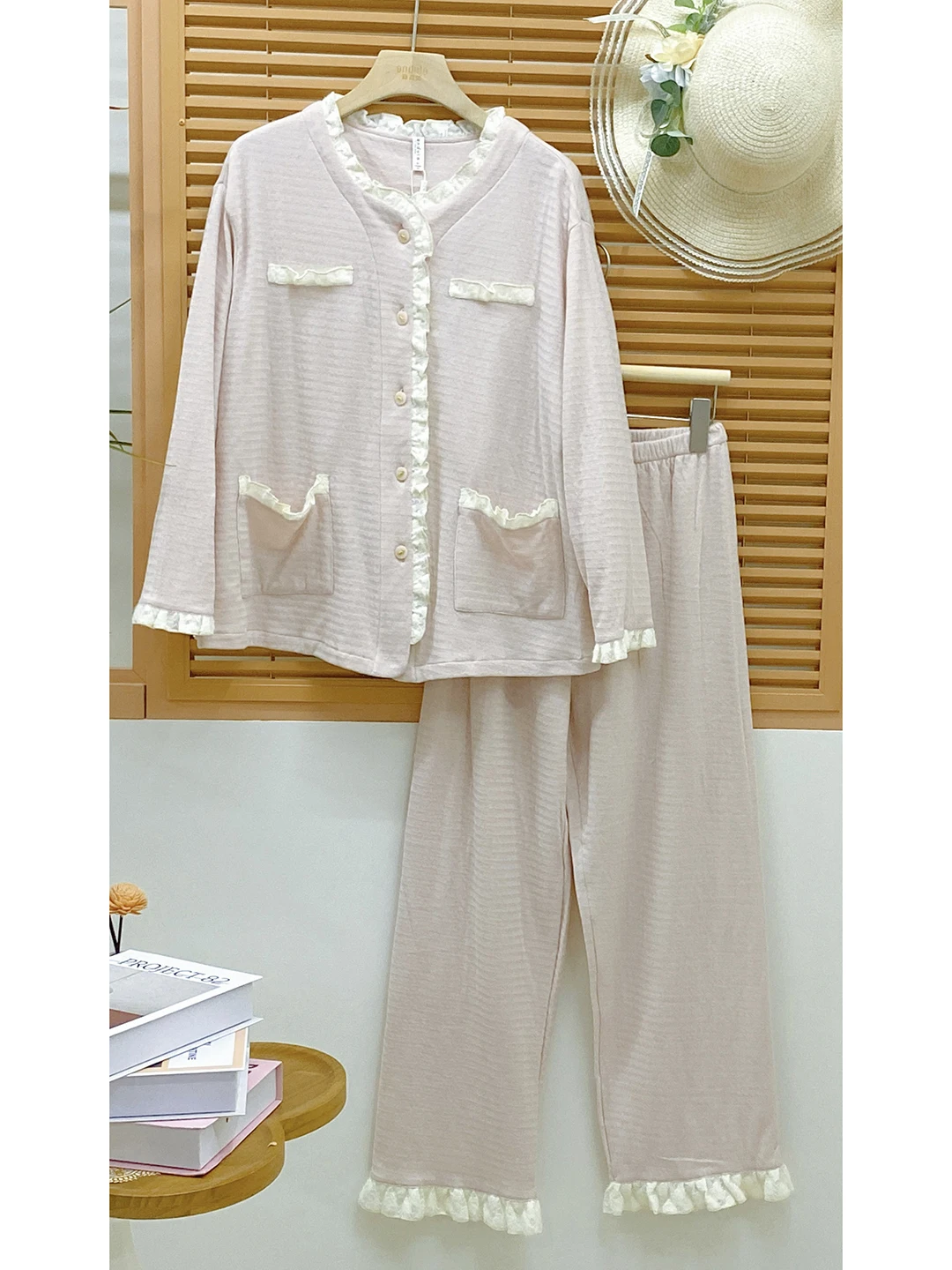 ensemble-de-pyjama-en-coton-tricote-pour-femmes-adora-manches-longues-pantalon-long-style-decontracte-et-doux-vetements-de-maison-cardigan-a-col-ouvert-doux