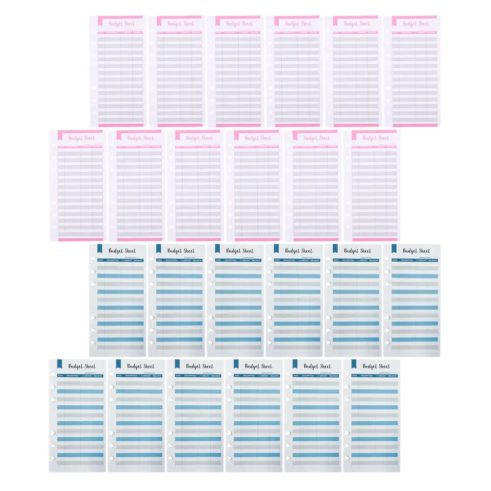 24Pcs Budget Planner Cards Cash Budget Sheets for Expense Tracking Lightweight Consumption Record Cards for Personal Finance