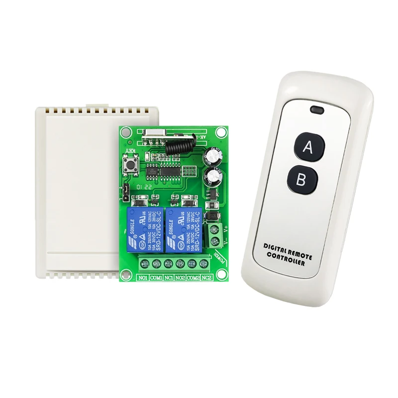 DC12V RF Wireless Remote Control   Receiver  Transmitter  433mhz relay switch lighting /Garage door/shutter/motor smart home