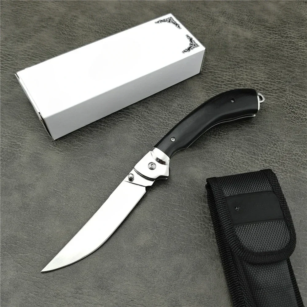 NEW Russian Styles Folding Pocket Knife 440C Blade Ebony Handle Tactical Knives Outdoor EDC Camping Hiking Survival Hunting Tool