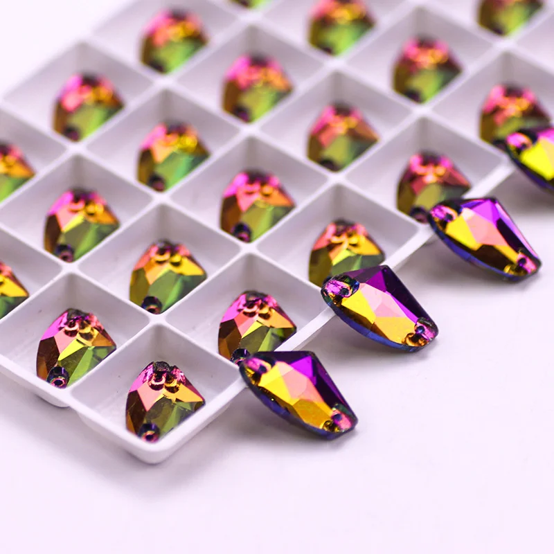 3256 New Color Knife-shaped Galactic Sew On Crystal Glass FlatBack Rhinestone AX Sewing Strass Stone For Fabric Dress Decoration