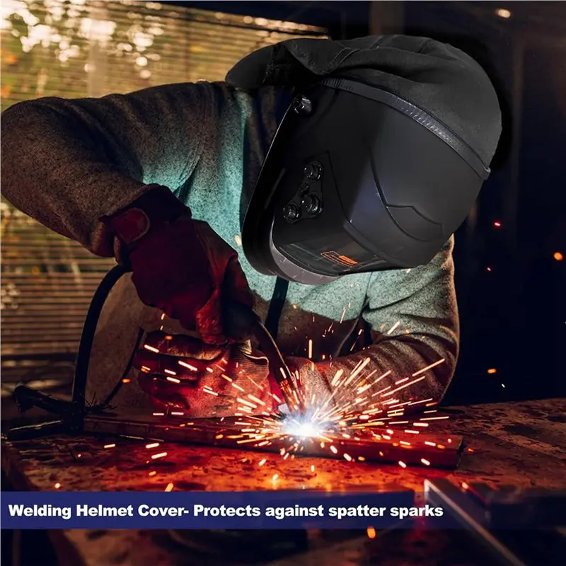 ABEZ 5X Welding Helmet Cover Cotton Safe Anti-Burn Welding Headgear Full Protection Neck Extended Headcover With Press