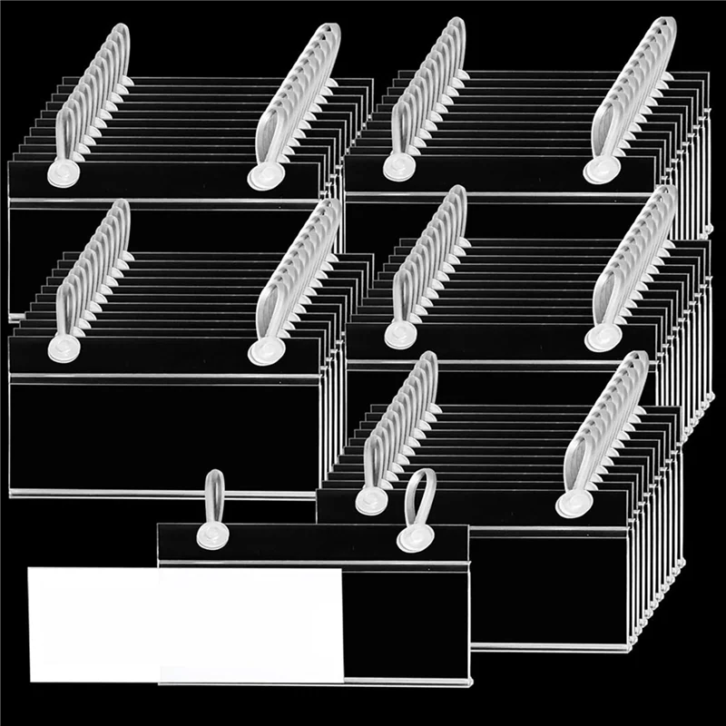 

CHCH 400 шт., держатели этикеток на проволочных полках, 4 дюйма X 2,3 дюйма, прозрачный держатель ценника для проволочных пластиковых стеллажей