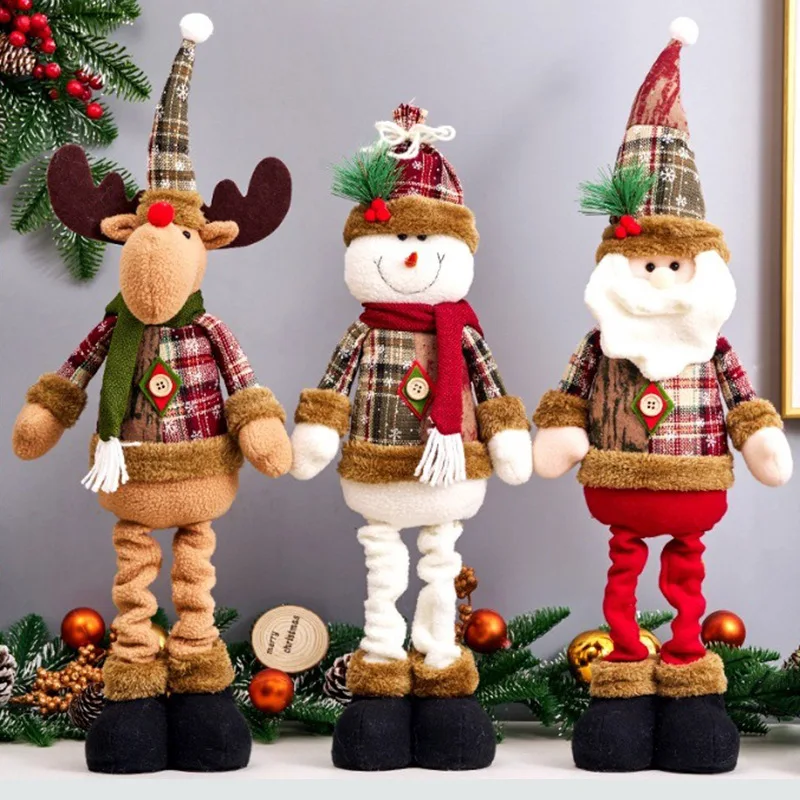

Американская рождественская кукла, большой масштабируемый лось, снеговик, милая кукла, украшение для рождественской елки, атмосферное украшение
