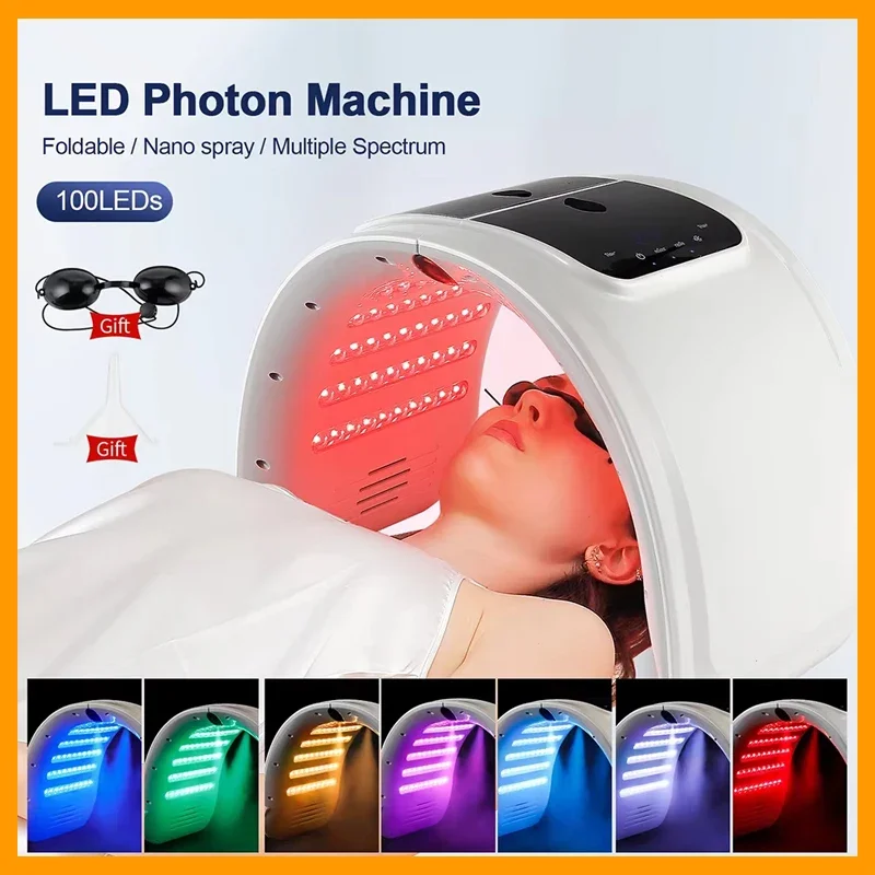 7 ألوان LED آلة الفوتون مع نانو رذاذ الجلد ترطيب الوجه والجسم قناع صالون سبا المنزل استخدام الجلد تجديد حب الشباب العناية بالبشرة #1