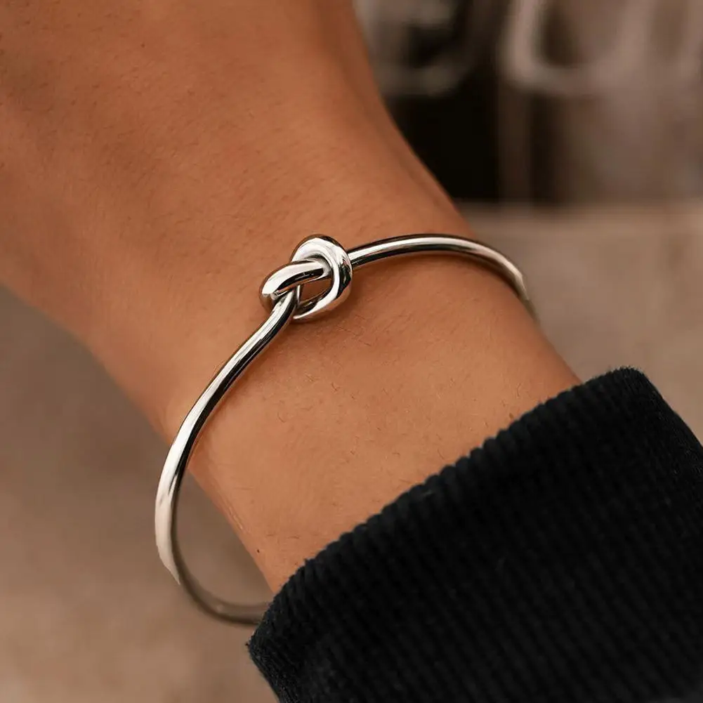 Stainless Steel Bracelets Vintage Men's Fashion Woven Twist Texture Bangles For Women Jewelry Statement Streetwear Goth Gifts