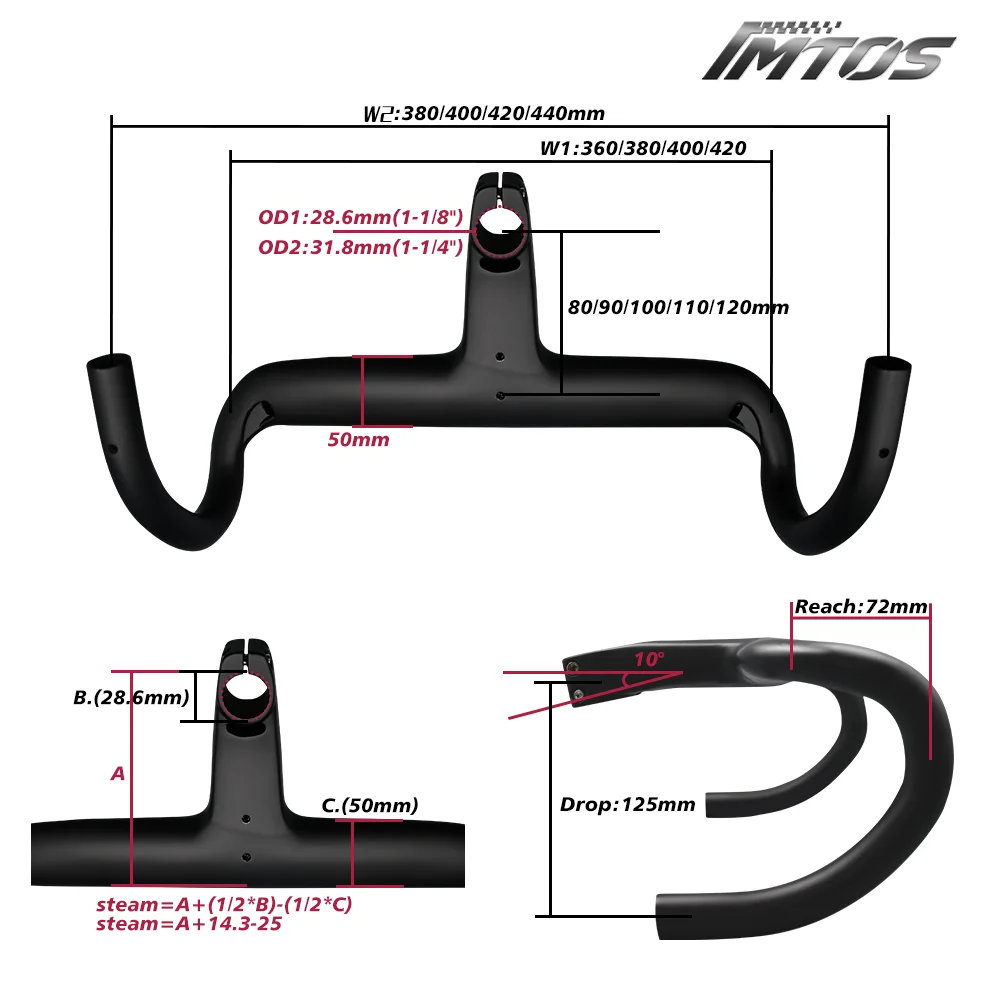 260g Ultralight Full Carbon Fiber Integrated Handlebar for Road Bikes Aero Handlebar Integrally Formed Without Adhesive