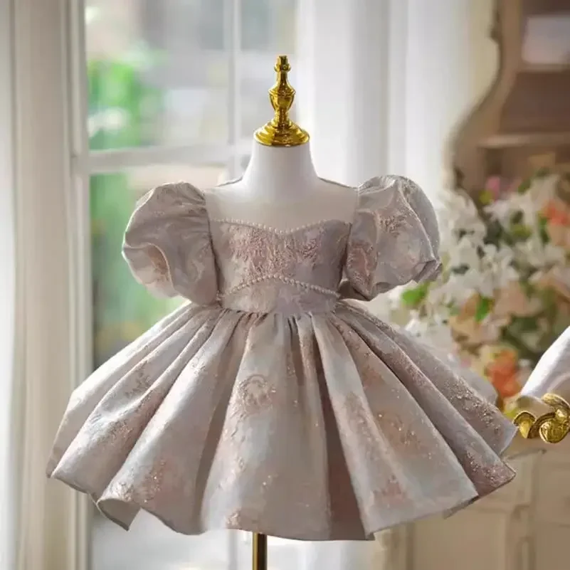 

Children's Princess Ball Gown Kids Wedding Birthday Party Flower Girl Dresses A3712 vestidos para niñas vesrido fiesta niña