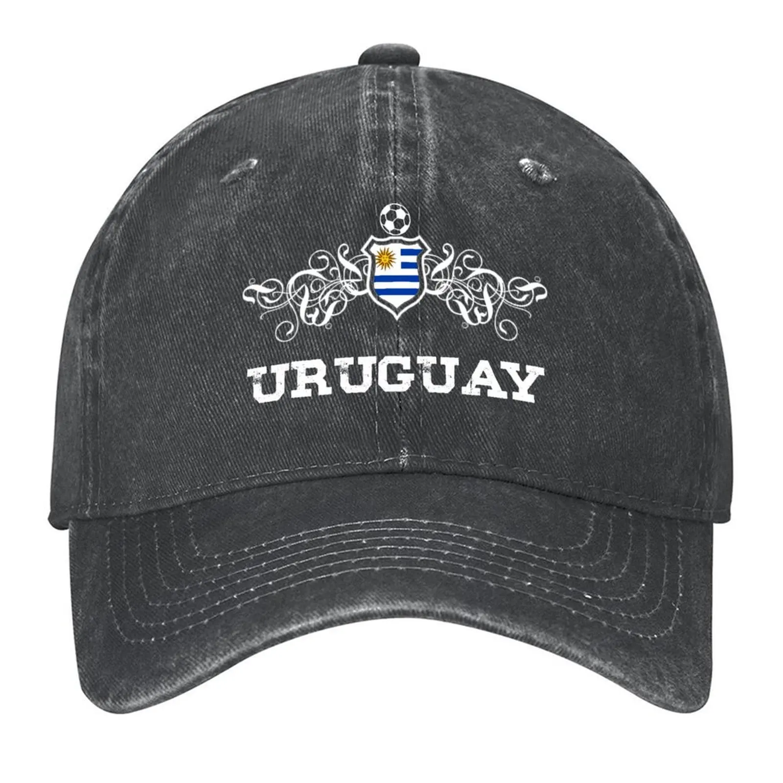 

Soccer Fan Design: Uruguay Baseball Cap black Golf party Hat funny hat Mens Tennis Women's