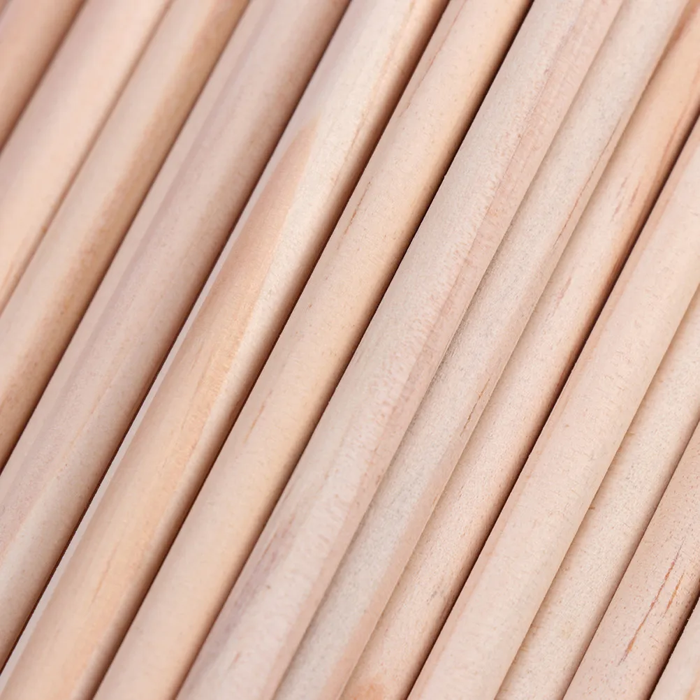 200Pcs Wooden Round Dowels Smooth Strong Surface for DIY Crafting Woodworking Handmade Material 15x0.5cm Wooden Sticks