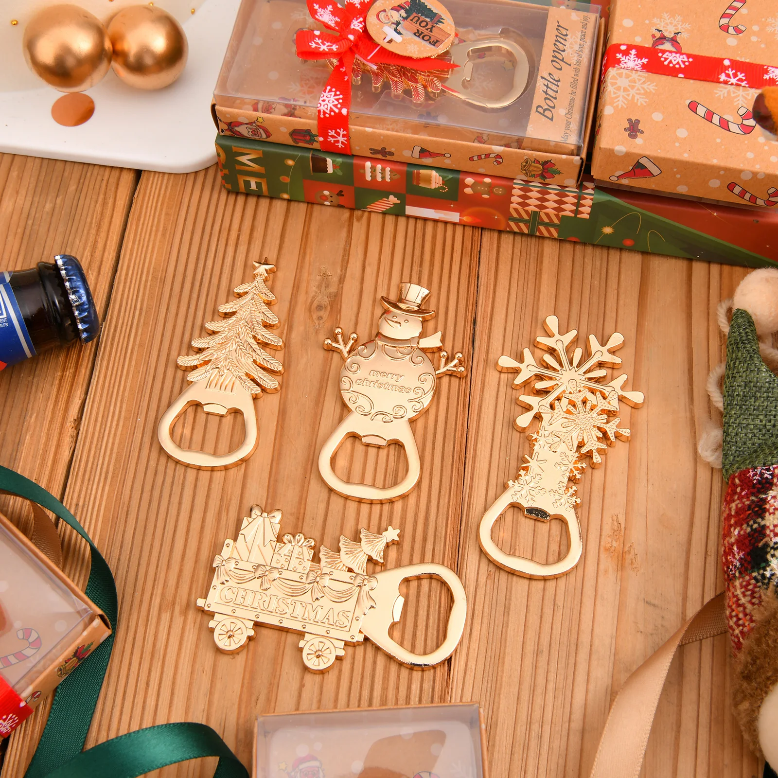 

200PCS Christmas Bottle Opener Christmas Gift Car Bottle Opener Christmas Party Gift Decoration Christmas Car